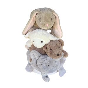 Pottery Barn Kids PBK JUMBO Animal Plush Stacker Baby Toy Rattle HTF 2017